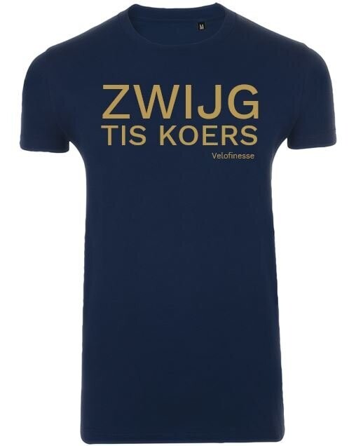 T-shirt 'Zwijg tis koers' (M/navy)