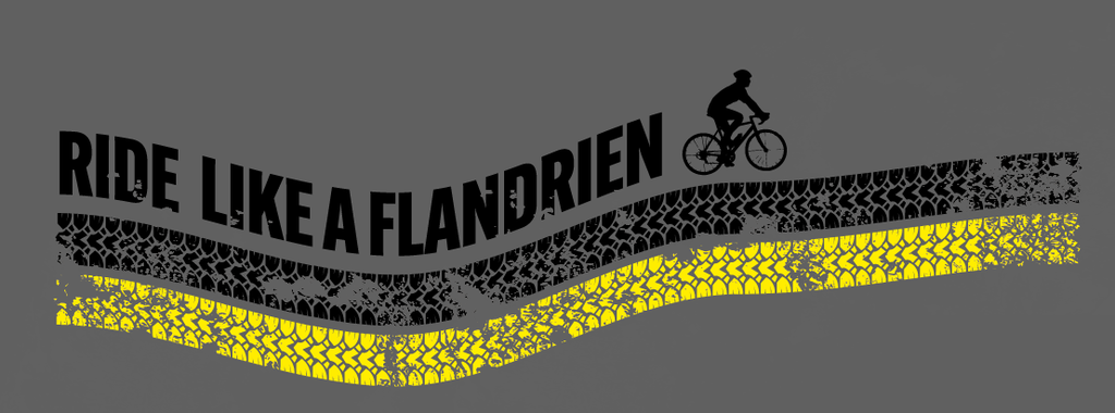 T shirt Cobbles ' Ride like a Flandrien' ( kaki)