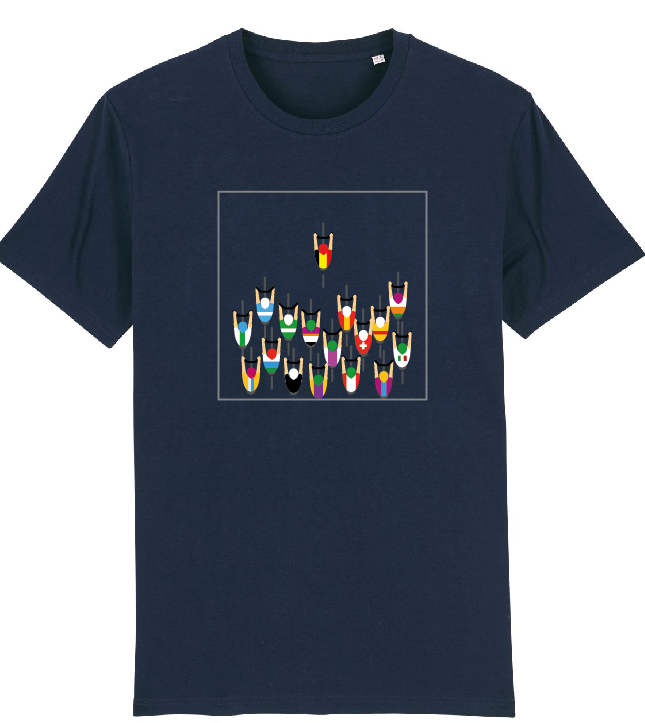 T shirt Cobbles ' Peloton' navy blue