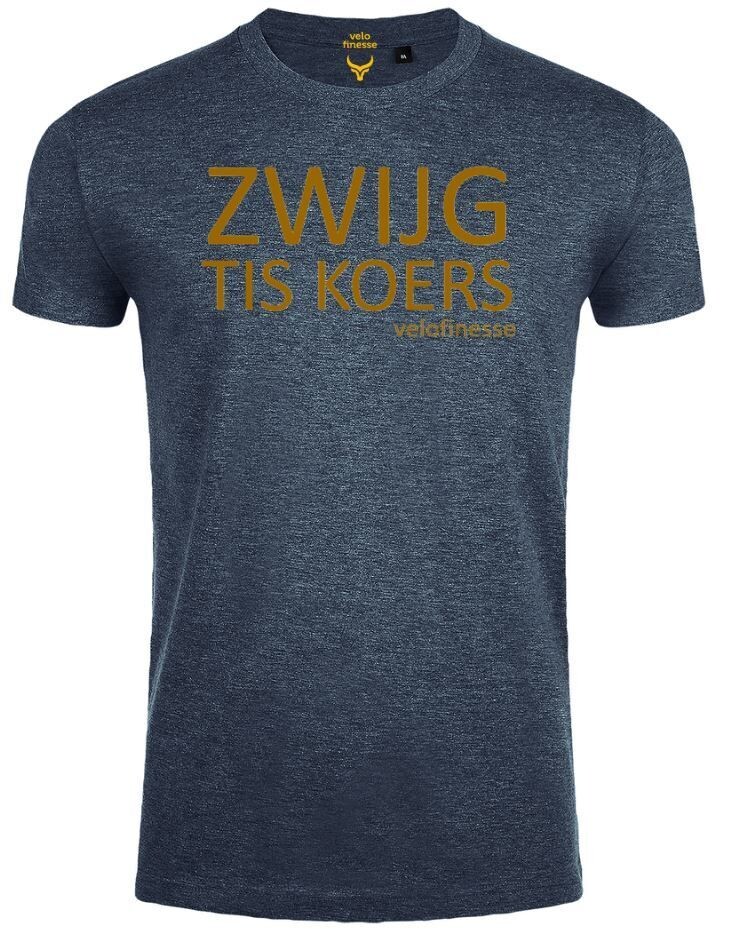 T-shirt 'Zwijg tis koers' (M/navy oxblood) (S)