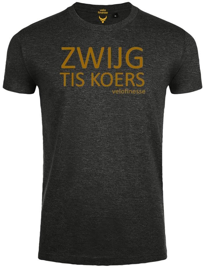 T-shirt 'Zwijg tis koers' (M/choral gold) (S)