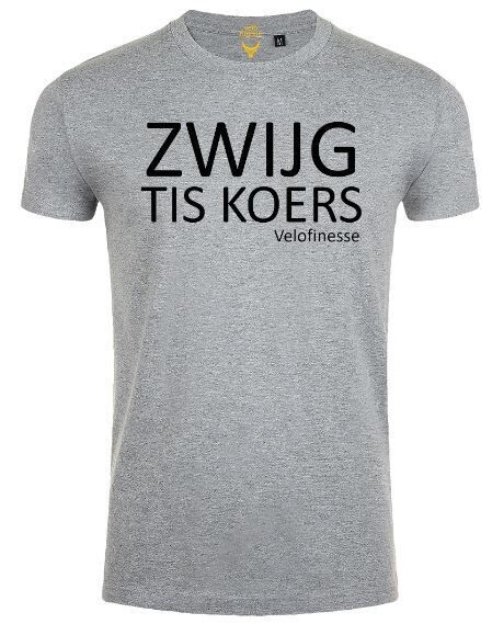 T-shirt 'Zwijg tis koers' (M/grey) (S)