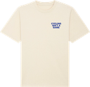 T-shirt 'Cycling isn't a game' (natural/electric blue)