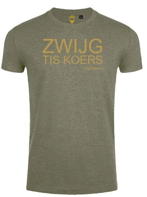T-shirt 'Zwijg tis koers' (green) (S)