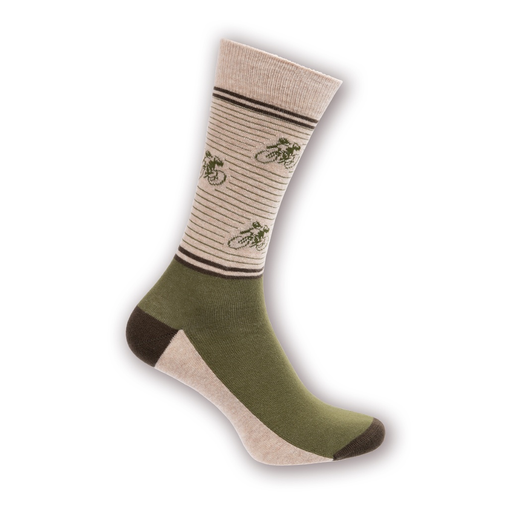 Sokken Le Patron 'Vintage Cycliste' (Army green) (35-38)