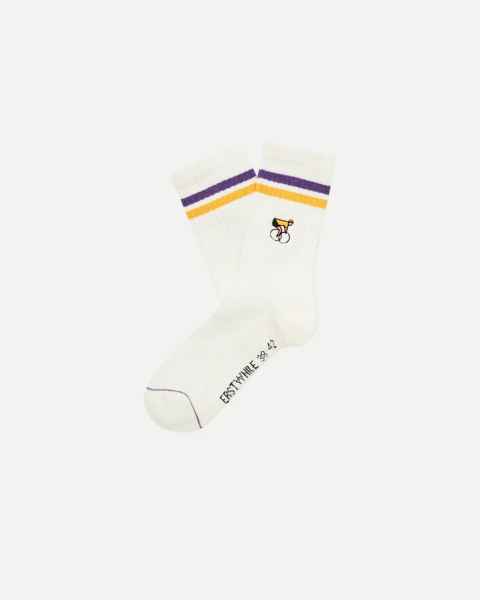 Crew socks (ivory-purple-gold) (39-42)