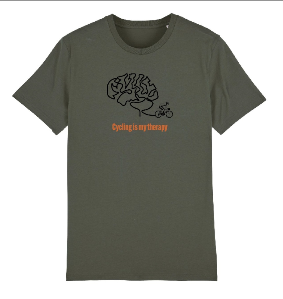 T Shirt Cobbles 'My Therapy' kaki