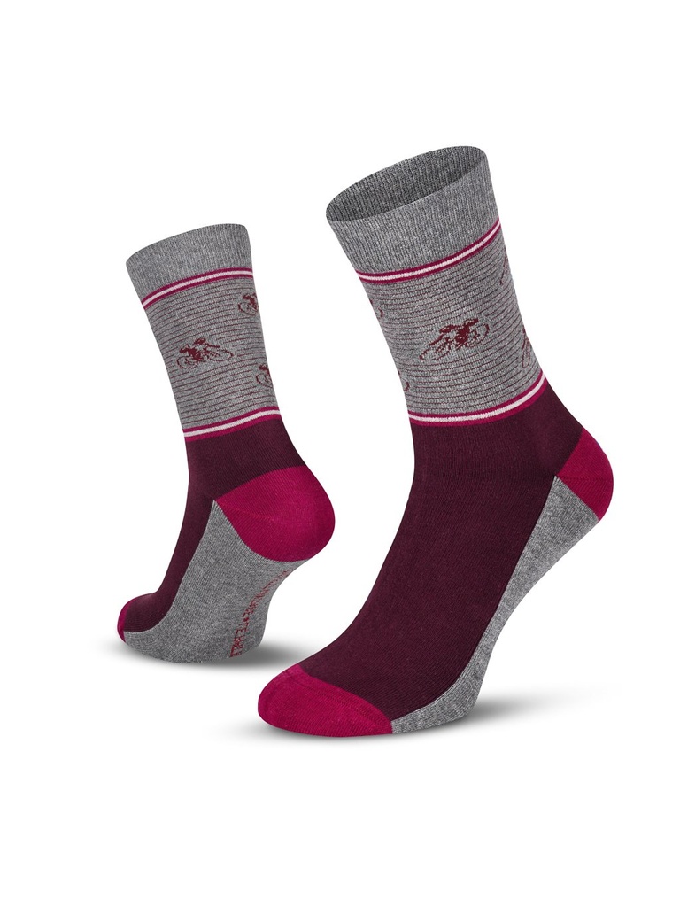 Sokken Le Patron 'Vintage Cycliste' ( Aubergine) (35-38)