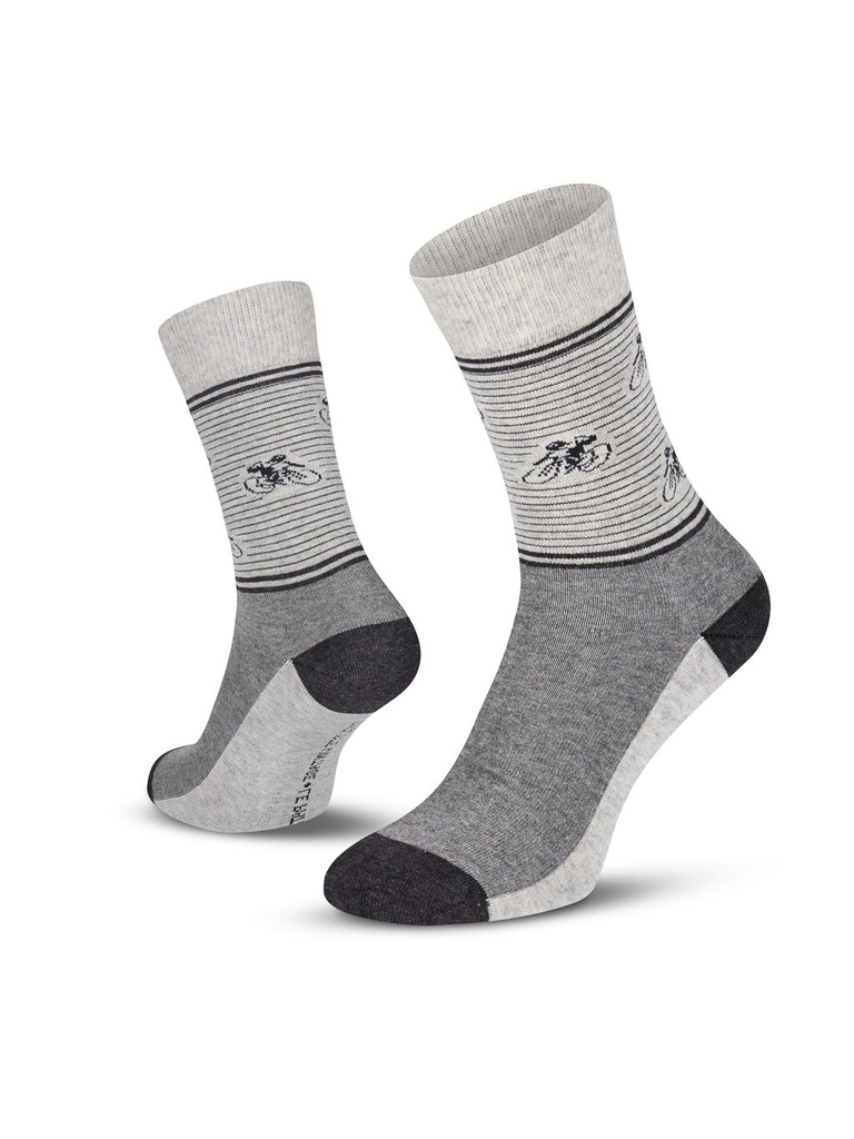 Sokken Le Patron 'Vintage Cycliste' (Grey melange) (35-38)