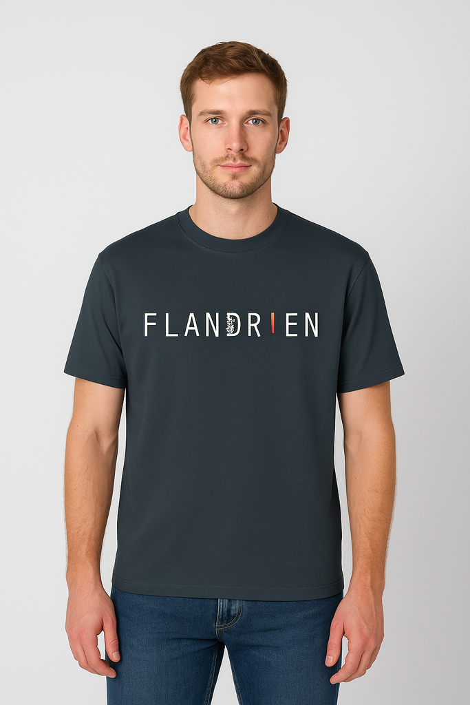 T shirt Cobbles 'Flandrien' antraciet