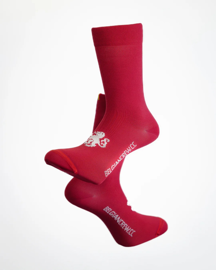 Belgian Crew sokken (cherry red) (XS)