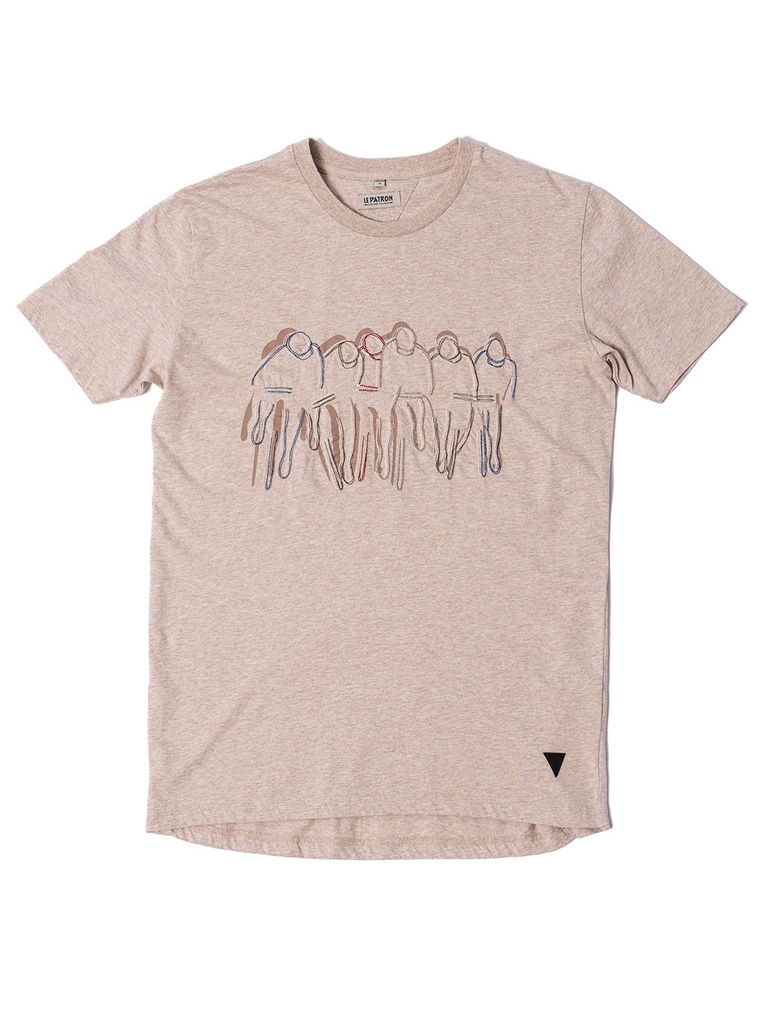 T shirt Le Patron 'Peloton tee' pebbles (S)