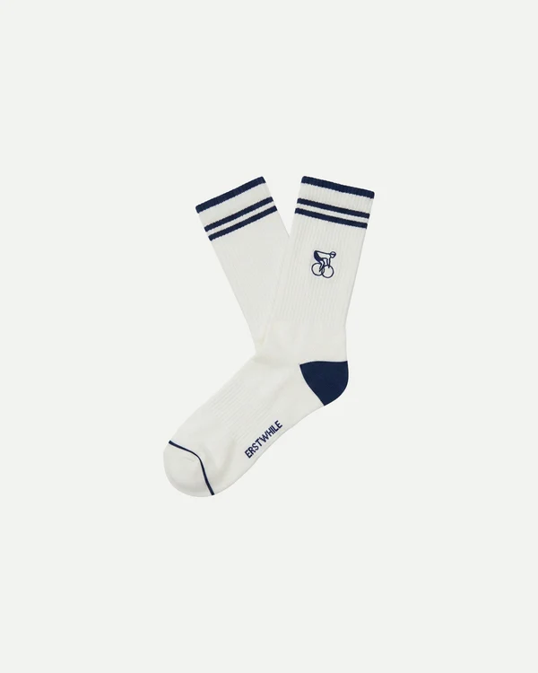 Crew socks (ivory-navy)