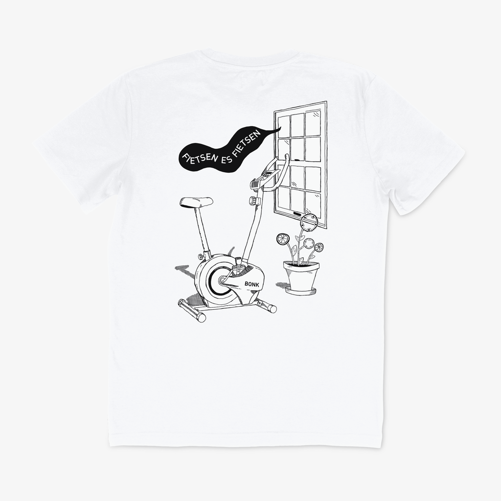 T-shirt BONK 'Fietsen es fietsen' (white)