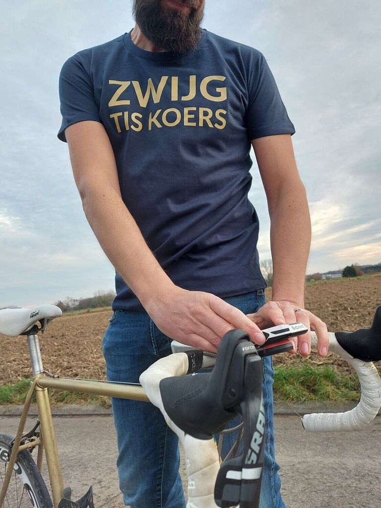 T-shirt 'Zwijg tis koers' (M/navy) (S)