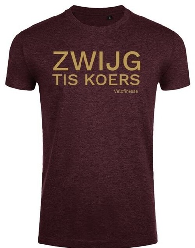 T-shirt 'Zwijg tis koers' (M/bordeaux)
