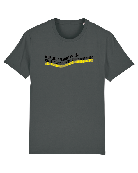 T shirts Cobbles kids 'Ride like a Flandrien' anthraciet