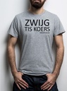 T-shirt 'Zwijg tis koers' (M/grey)