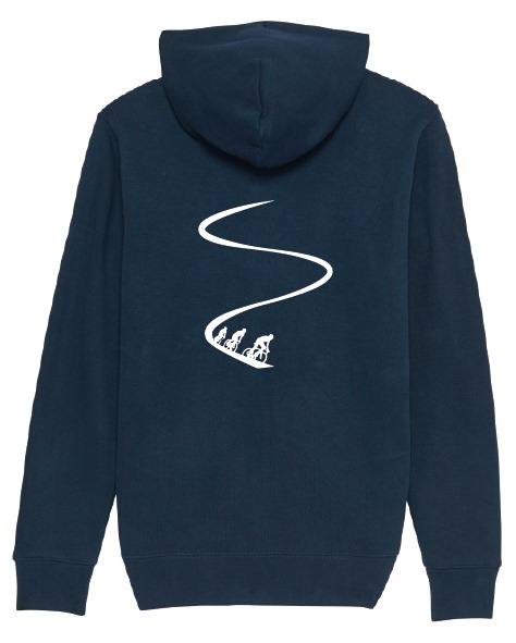 Hoodie Cobbles met rits 'Afdaling' Navy blue