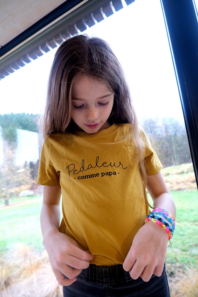 t-shirt 'pedaleur comme papa'