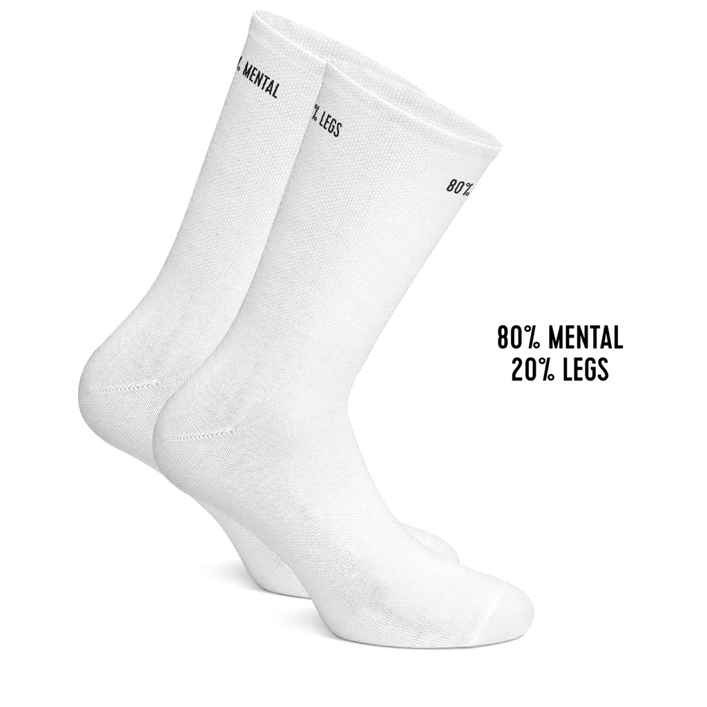 Sokken '80% mental, 20% legs' (white)