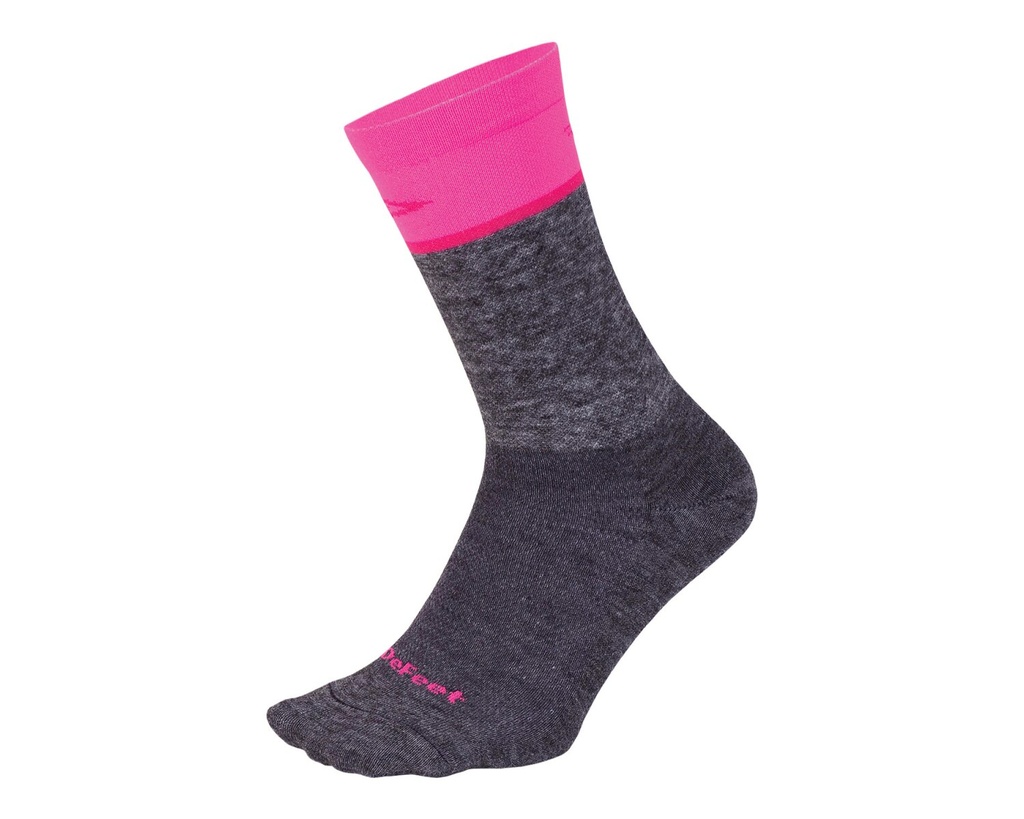 Sokken Defeet 'Wooleator' (grey/fluo pink)