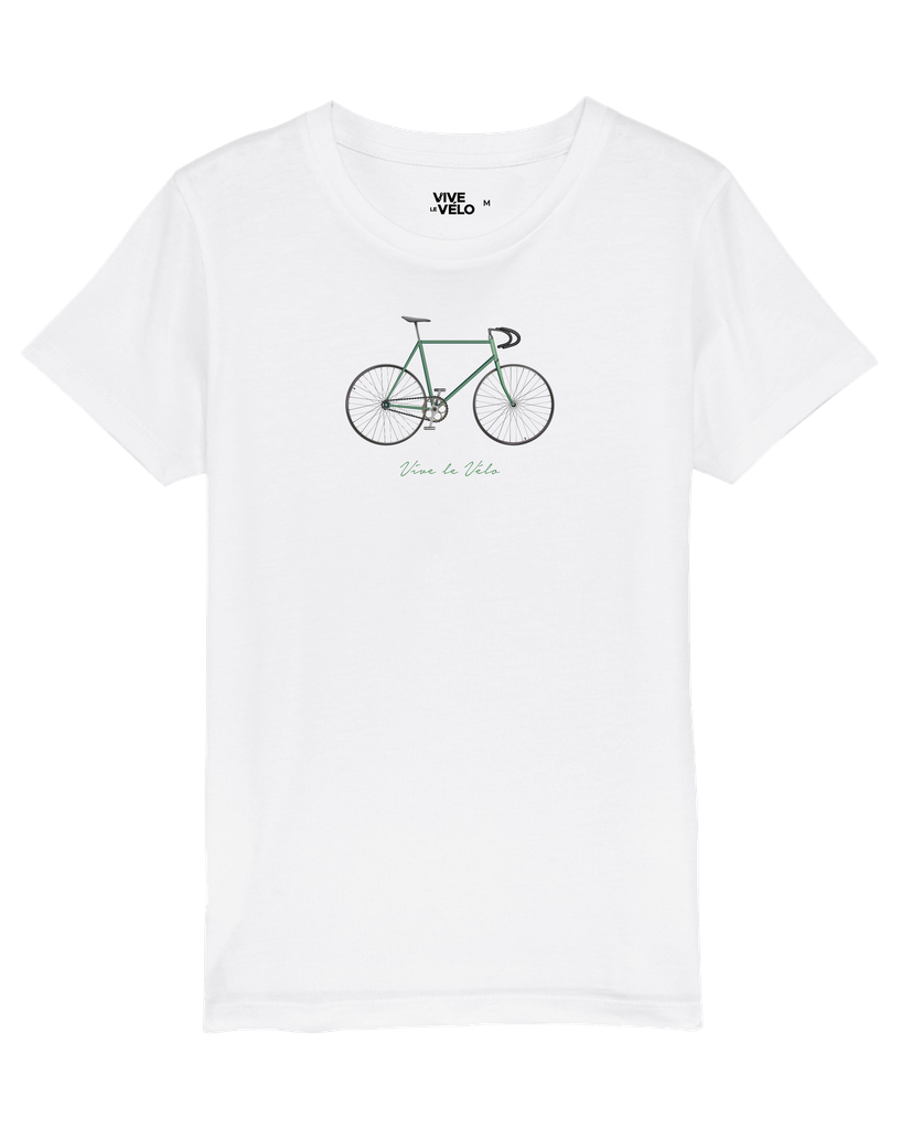 Vive le Vélo 'Retro bike green' Kids (white)