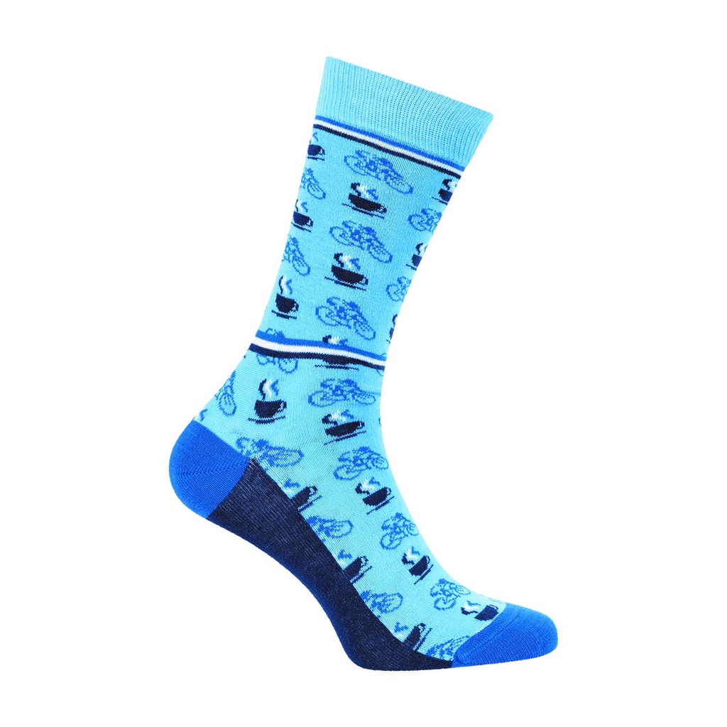 Sokken Le Patron 'Café Cycliste' (blue)