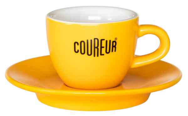 Espresso kopje+ schoteltje ' Coureur' geel