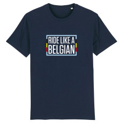 T-shirt 'Ride like a Belgian' (blauw) 
