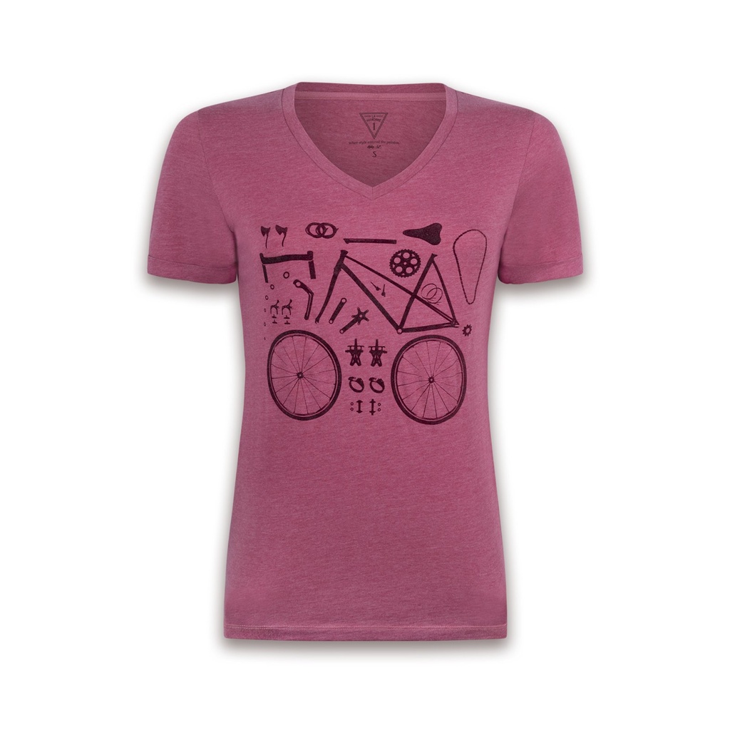 Le Patron T-shirt WMN 'Pieces de Bicyclette' (pink)