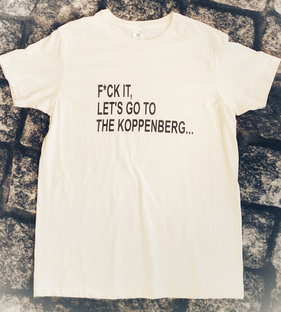 T-shirt 'F*** it, let's go to the Koppenberg' (men/beige)