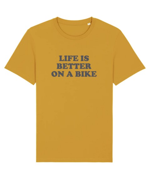 Çois Cycling T-shirt 'Life is better...' (ochre)