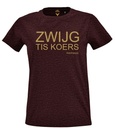 T-shirt 'Zwijg tis koers' (W/bordeaux)