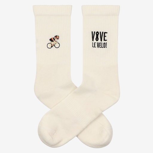 Sokken 'Vive le vélo' (beige)
