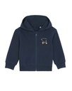 Hoodie Cobbles met rits 'Driewieler' baby (navy blue)